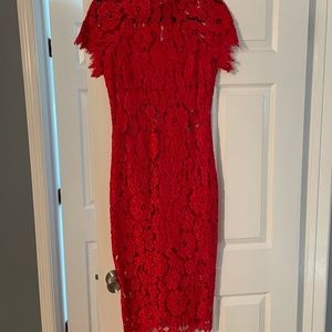 Alexis Leona red lace dress